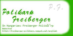 polikarp freiberger business card
